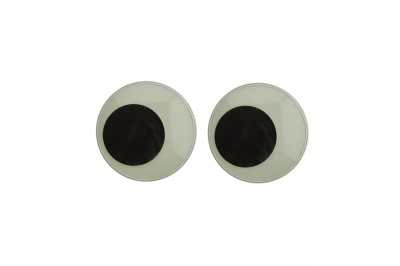 Глазки для игрушек, круглые, с бегающими зрачками, 18 мм/упак.50+/-2 шт, цв. -черно-белые - купить в Махачкале. Цена: 41.81 руб.