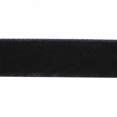 Лента бархатная нейлон, шир.12 мм, (упак. 45,7м), цв.03-черный - купить в Махачкале. Цена: 448.27 руб.