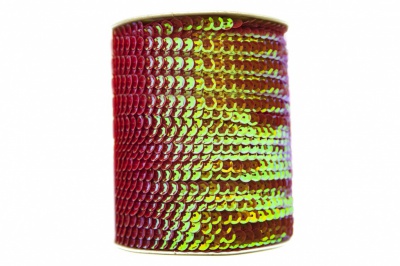 Пайетки "ОмТекс" на нитях, CREAM, 6 мм С / упак.73+/-1м, цв. 96 - красный - купить в Махачкале. Цена: 484.77 руб.
