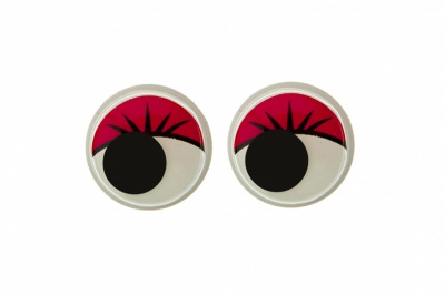 Глазки для игрушек, круглые, с бегающими зрачками, 12 мм/упак.50+/-2 шт, цв. -красный - купить в Махачкале. Цена: 95.04 руб.