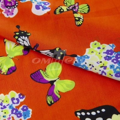 Плательная ткань "Софи" 7.1, 75 гр/м2, шир.150 см, принт бабочки - купить в Махачкале. Цена 241.49 руб.