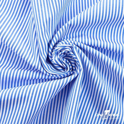 Ткань сорочечная Полоска Кенди, 115 г/м2, 58% пэ,42% хл, шир.150 см, цв.3-синий, (арт.110) - купить в Махачкале. Цена 306.69 руб.