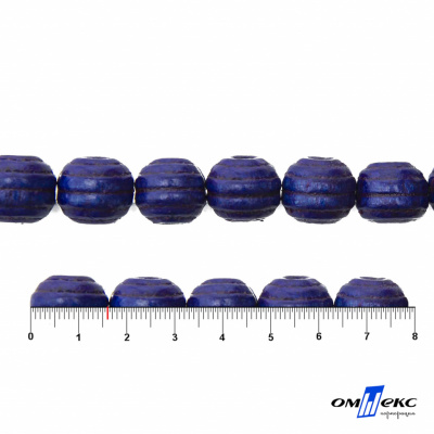 0309-Бусины деревянные "ОмТекс", 16 мм, упак.50+/-3шт, цв.006-синий - купить в Махачкале. Цена: 62.22 руб.