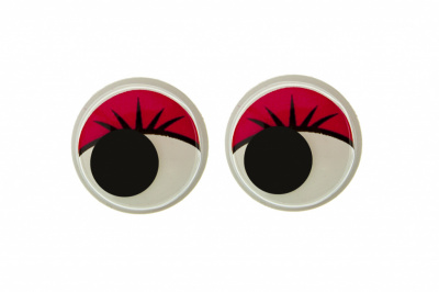 Глазки для игрушек, круглые, с бегающими зрачками, 15 мм/упак.50+/-2 шт, цв. -красный - купить в Махачкале. Цена: 113.01 руб.